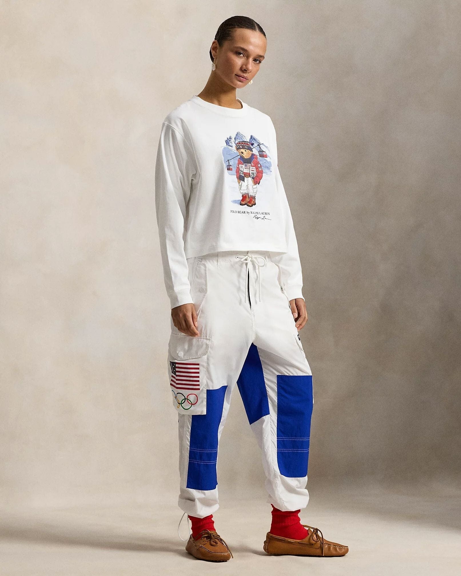 Ralph Lauren Team USA Polo Bear Langarm-T-Shirt